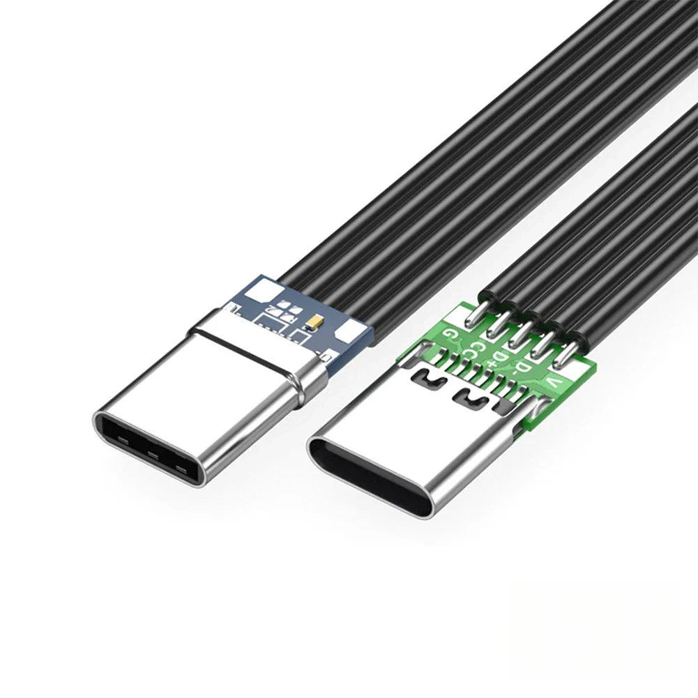 90° Angled Flat Silicone USB-C Cable | 65W Fast Charging