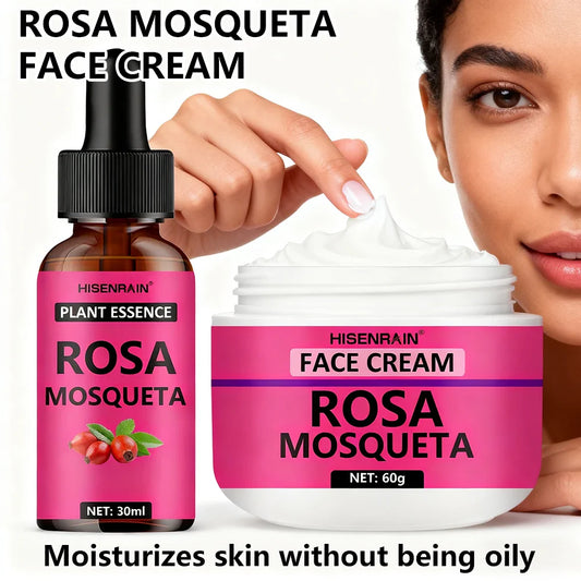 HISENRAIN Rosehip Serum & Cream Set – Brightening & Hydrating Rosehip Skincare Set Oasis Select