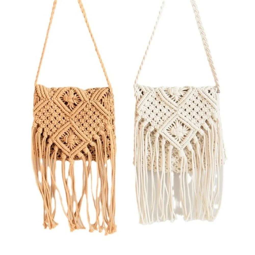 Bohemian Woven Tassel Shoulder Bag | Women's Crossbody Purse