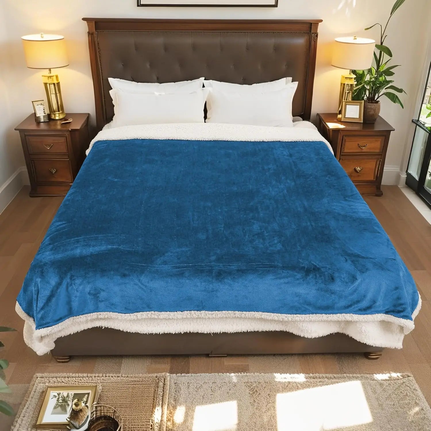 Twin Electric Heated Blanket – Dual-Sided Flannel & Sherpa, 10 Settings Peaceful Pleasures Health and Wellness