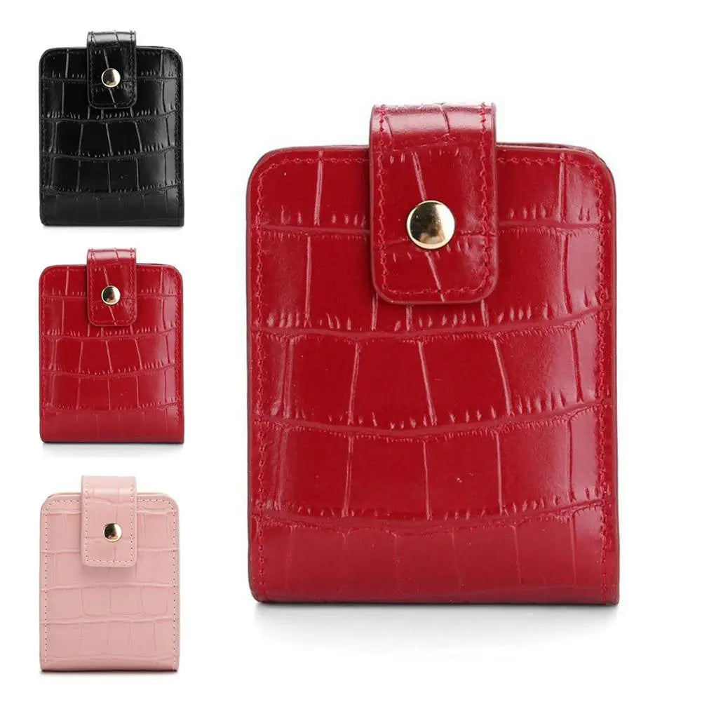 PU Lipstick Case Holder with Mirror Lipstick Holder Makeup Travel Cases Organizer Bag Mini Handheld Lipstick Pouch for Women Peaceful Pleasures Health and Wellness