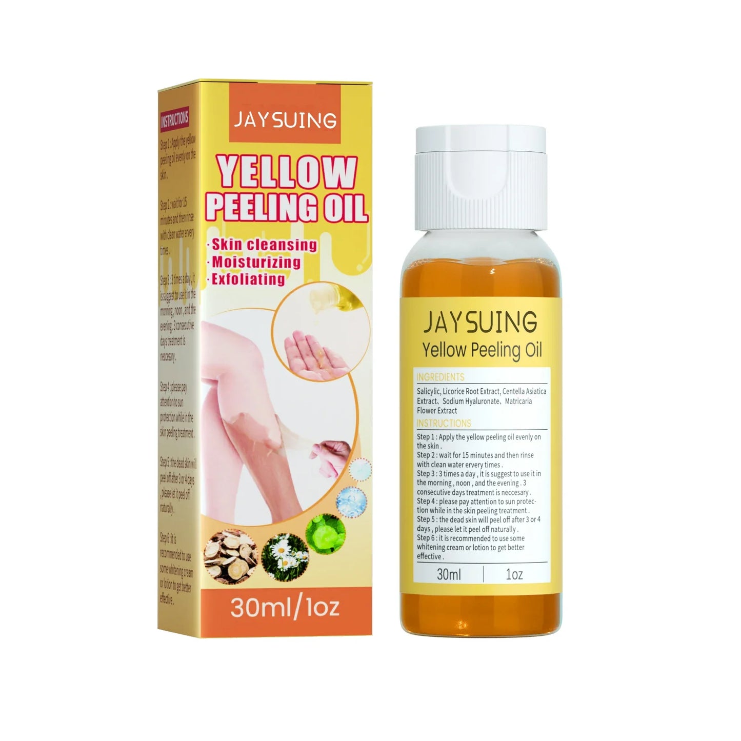 Jaysuing Yellow Peeling Oil – Brighten & Exfoliate Face & Body