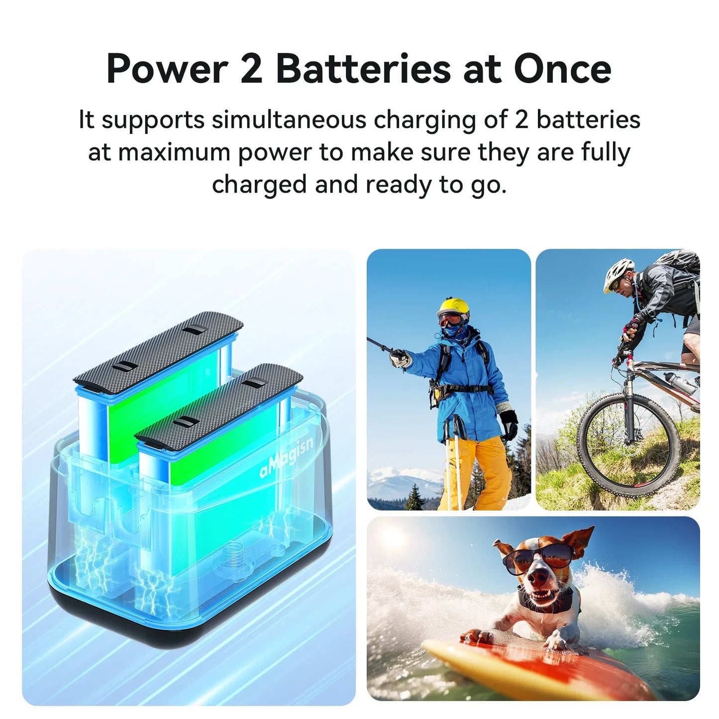 AMagisn Dual-Channel Battery Charger Hub for Insta360 X4 Air