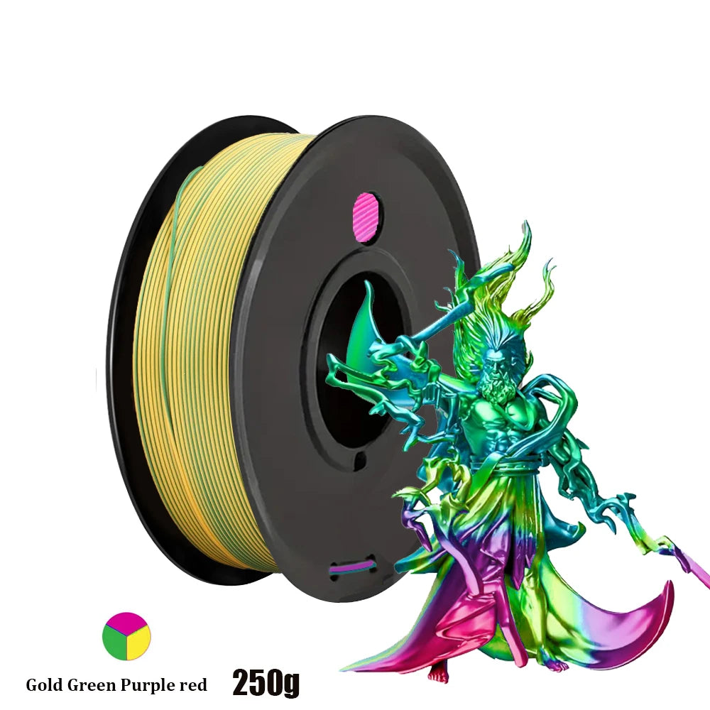 Tri-Tone Silk PLA Filament 1.75mm Aurora Colour Shift 250g×4