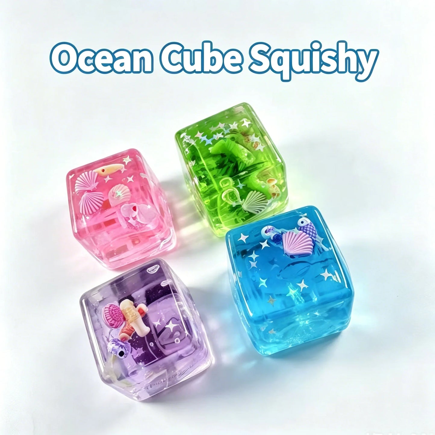 Ocean Squishy Cube Slow Rise Sensory Fidget Toy | Kids & Adults