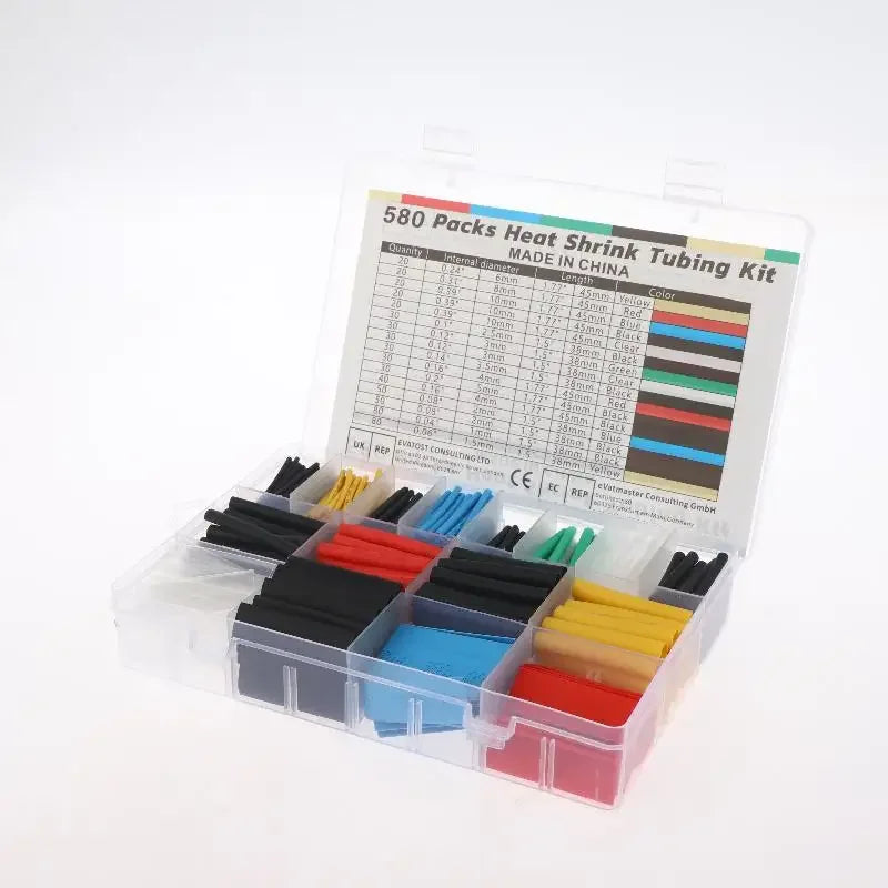 2:1 Heat Shrink Tubing Kit – Wire & Cable Insulation Set Heat Shrink Tubing Kit Peaceful Pleasures Health and Wellness 580pcs boxed