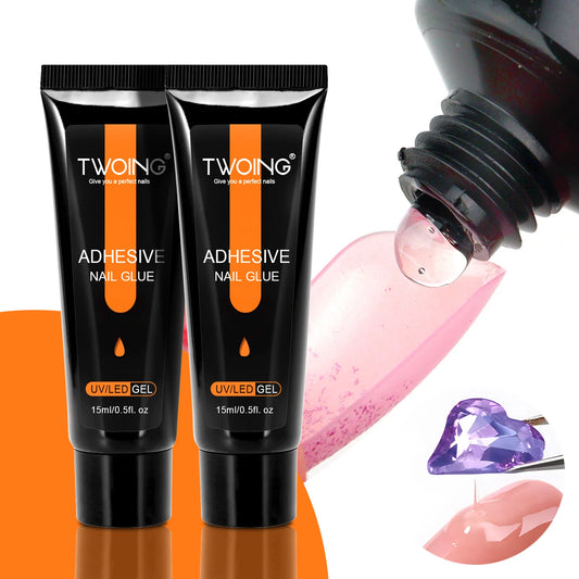 TWOING 15ml Nail Tips Gel Nude Clear Transparent Nail Gel Soak Off UV LED Nail Art Gel Varnish Function Gel Nail Extension Peaceful Pleasures Health and Wellness