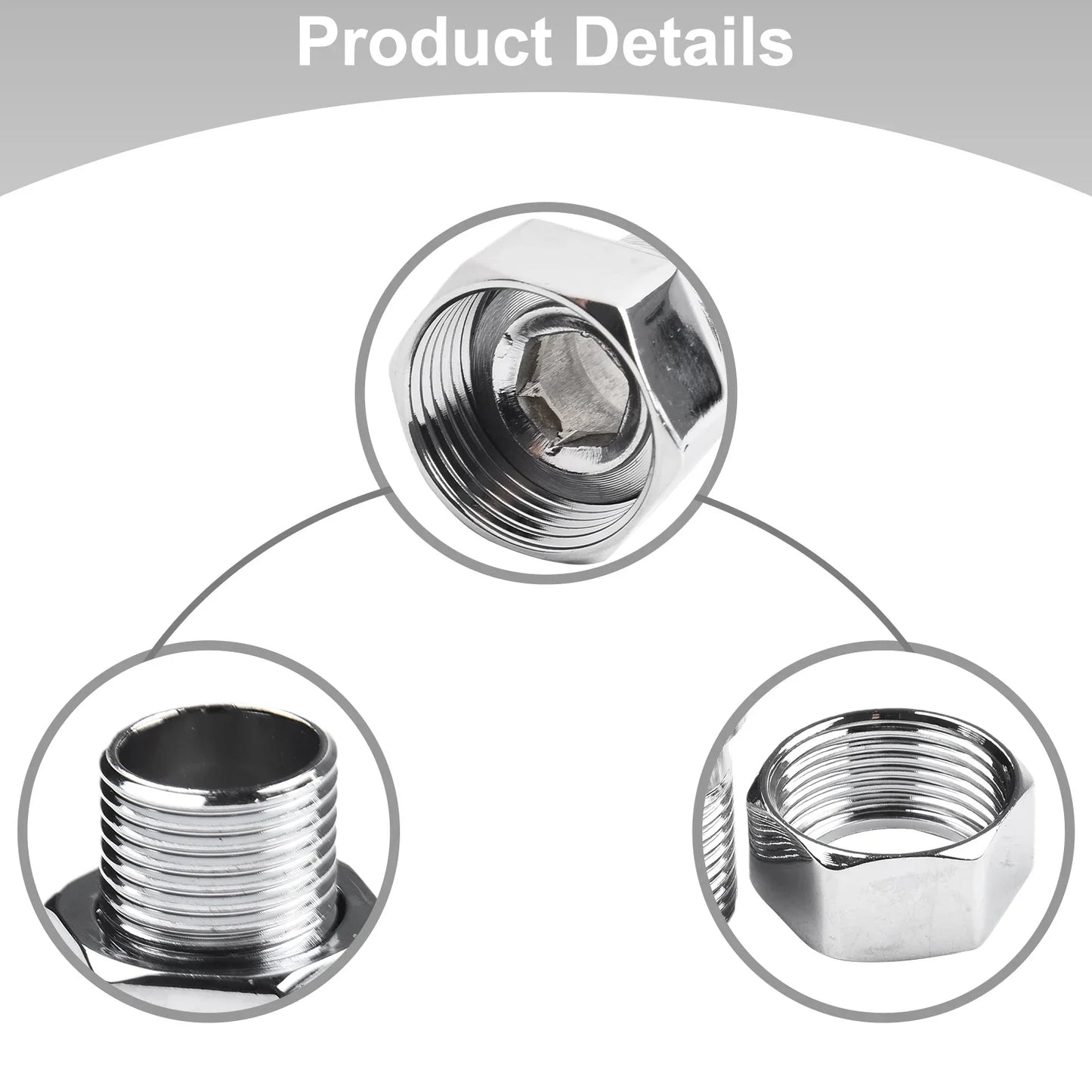 304 Stainless Steel Radiator Valve Tail 3/4" Female x 1/2" Male