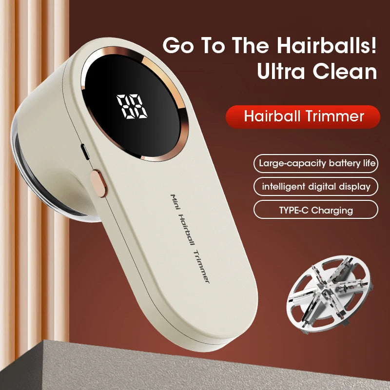 Rechargeable Portable Electric Hair Ball Trimmer LED Display High Capacity Household Lint Remover Clothes Shaver for Clothing Peaceful Pleasures Health and Wellness