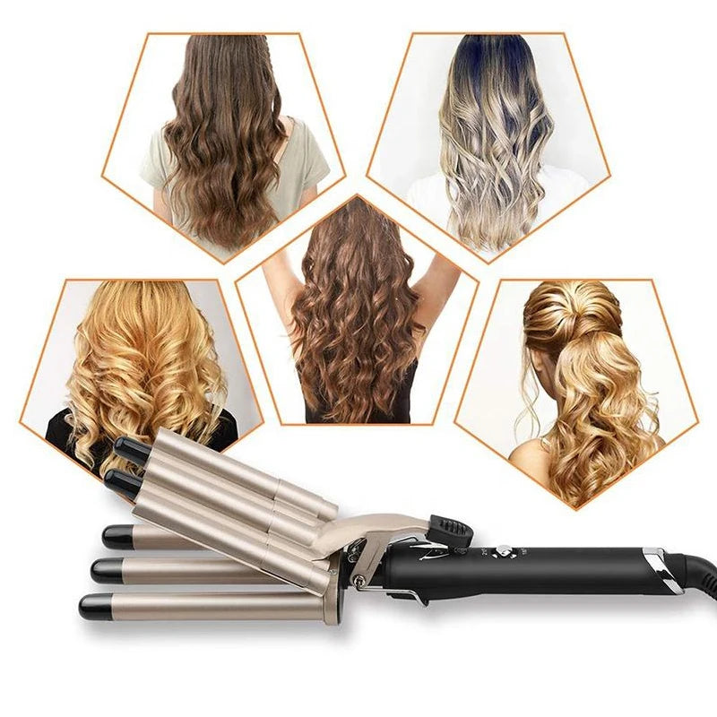 Five Tube Wave Curling Iron Hair Tool Salon And Home Use Ceramic Smart Temperature Control Fast Heating Hair Waver Styling Tools Peaceful Pleasures Health and Wellness