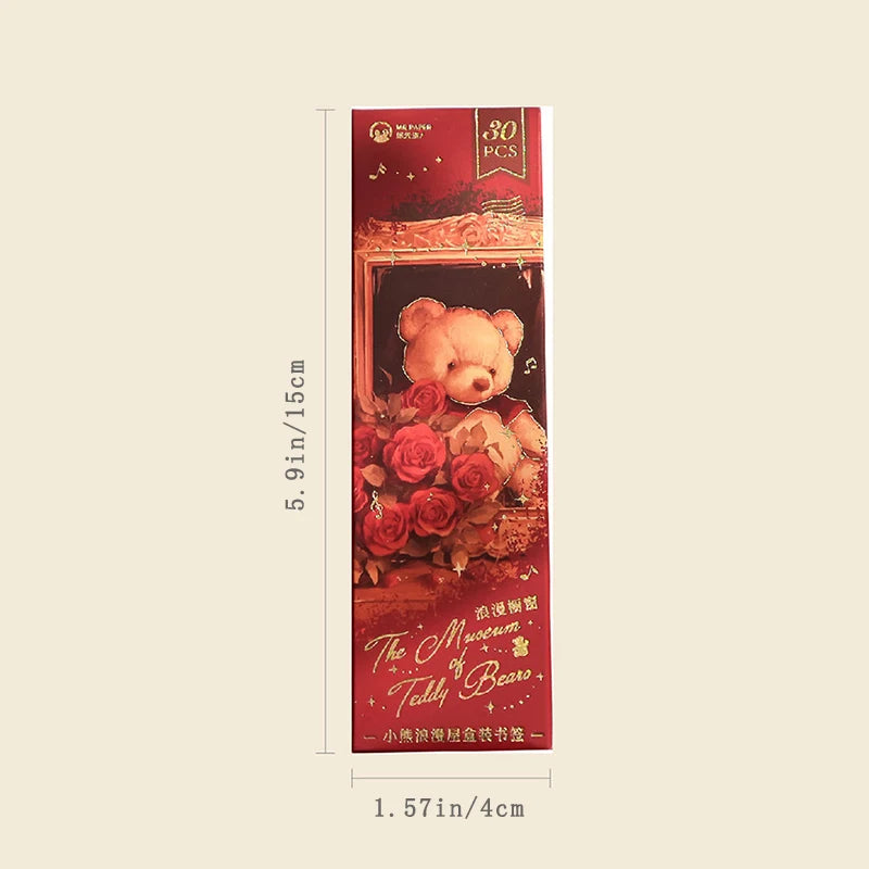 30 Box Bookmarks Teddy Bear Romantic House Dreamy Theme Warm Healing