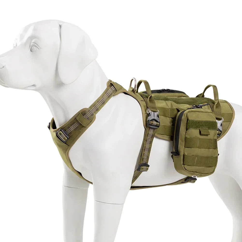 TRUELOVE Pet Harness Bag High Tactical Training Military Backpack Service Dog Harness Waterproof Fabric Hiking Training YH1806 Peaceful Pleasures Health and Wellness Army green M China Mainland