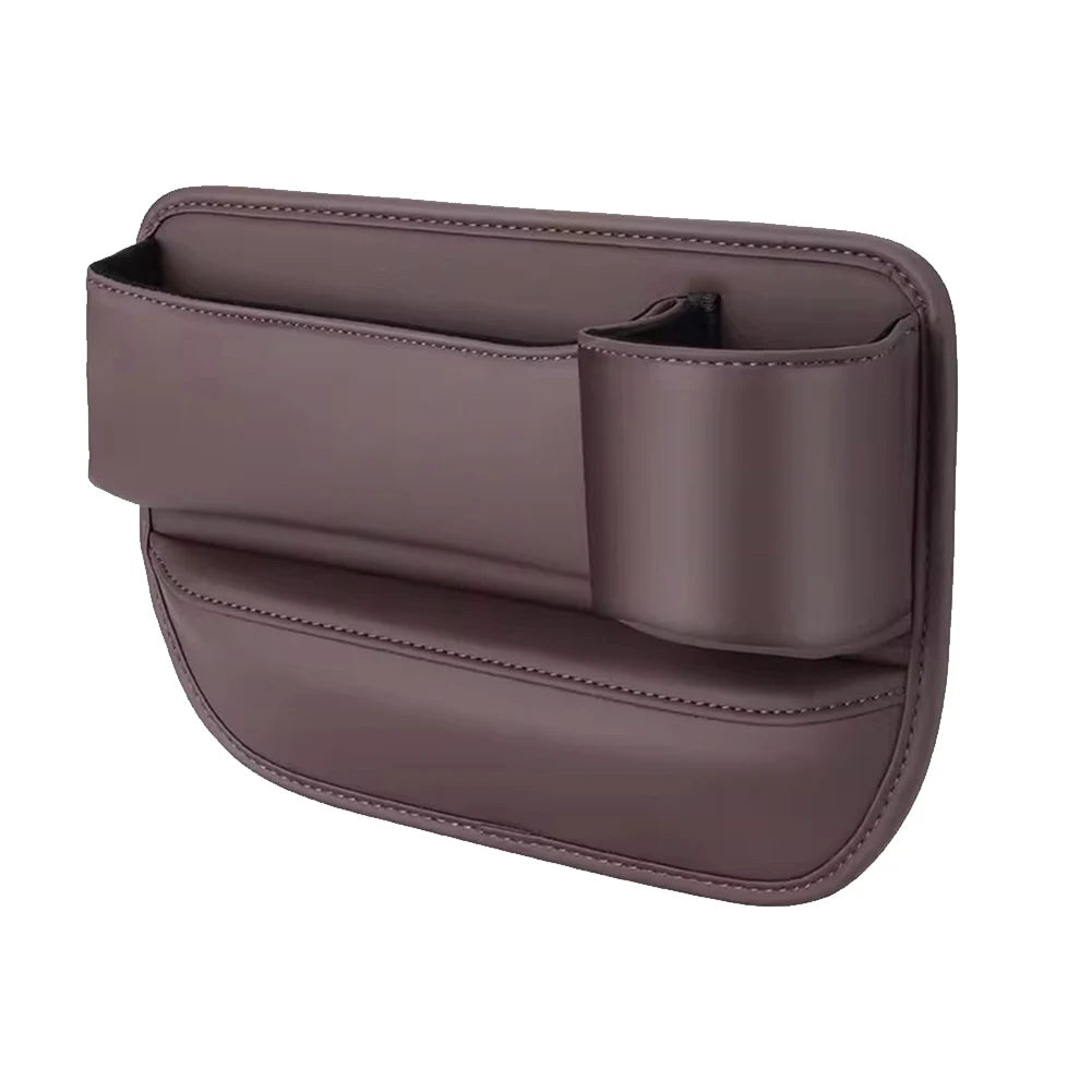 Leather Car Seat Organizer with Cup & Phone Holder Peaceful Pleasures Health and Wellness Passenger Dark Brown spain