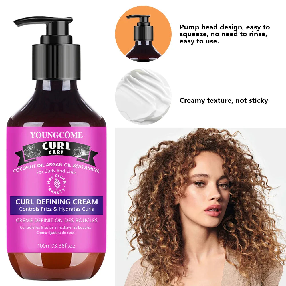 Coconut Argan Oil Curl Defining Cream | Hydrating Styler 100ml