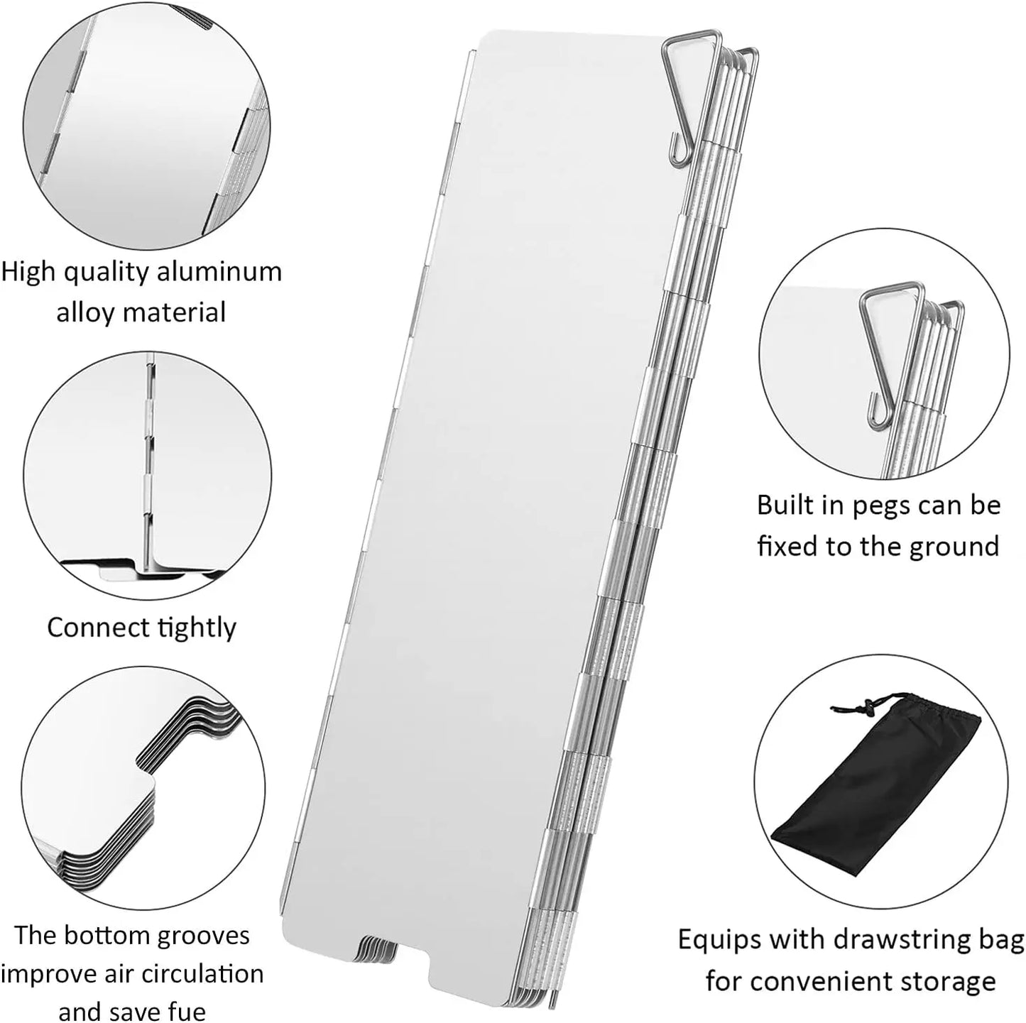 8/10/12 PlatesCamping Stove Wind Screen - Lightweight Aluminum Foldable Windscreen for For Camping Picnic ﻿& Outdoor Use ﻿ Peaceful Pleasures Health and Wellness