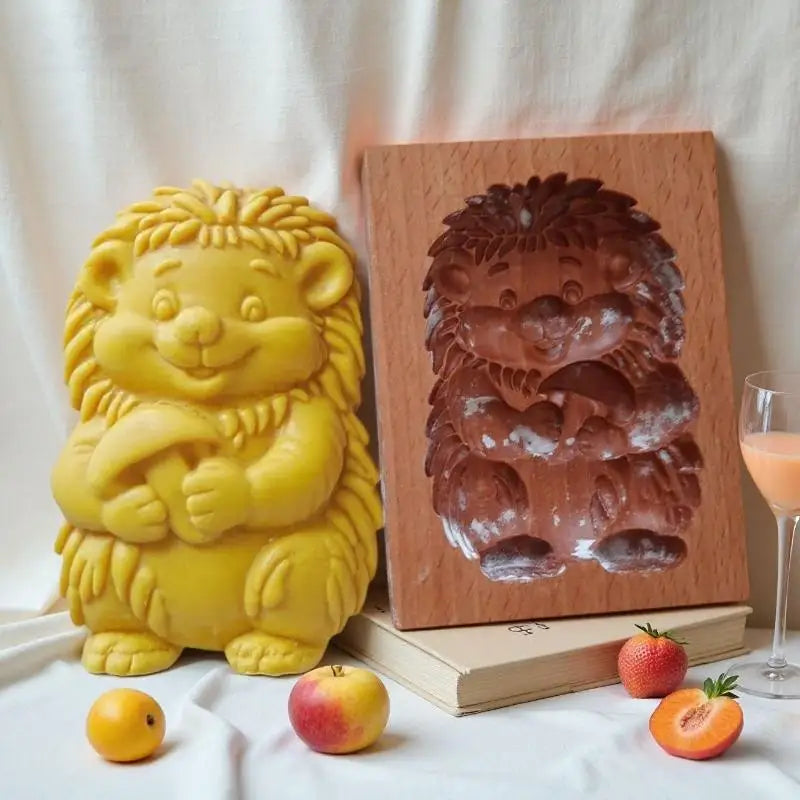 3D Wooden Animal Cookie Molds – Bird, Horse & Hedgehog