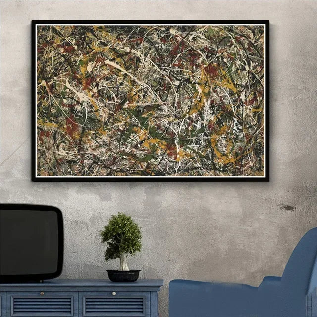 Jackson Pollock Abstract Canvas Wall Art Print | Home Decor Canvas Wall Art Peaceful Pleasures Health and Wellness 7 30x40cm Unframed
