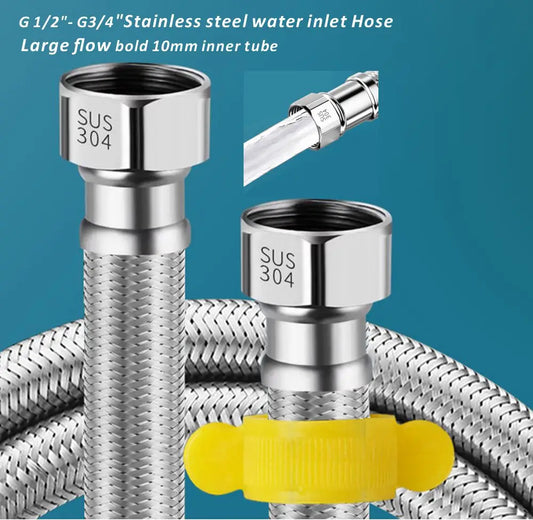 SUS304 Flexible Water Inlet Hose G1/2"–G3/4" | 20–200cm Flexible Plumbing Hose Oasis Select