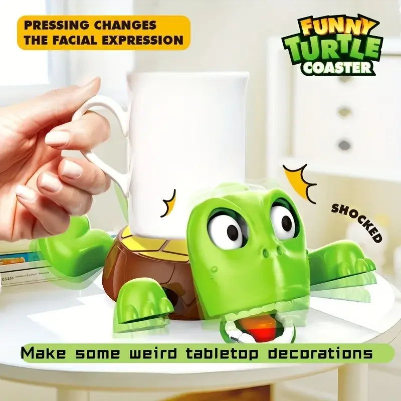 Funny Turtle Coaster with Pop Eyes | Novelty Desk Decor Gift