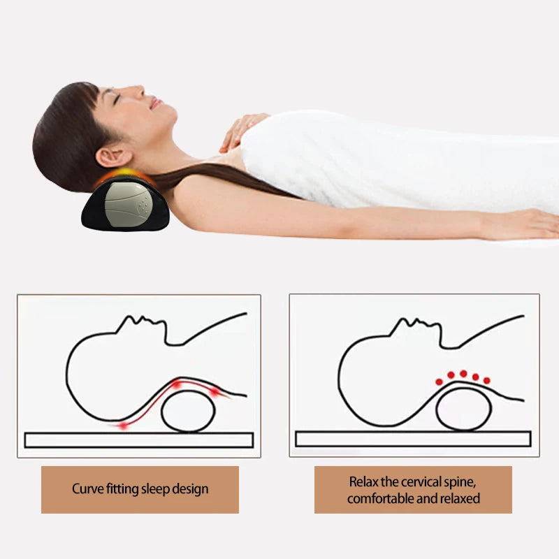 Jade Tourmaline Hot Stone Neck Massage Pillow | Heat Therapy