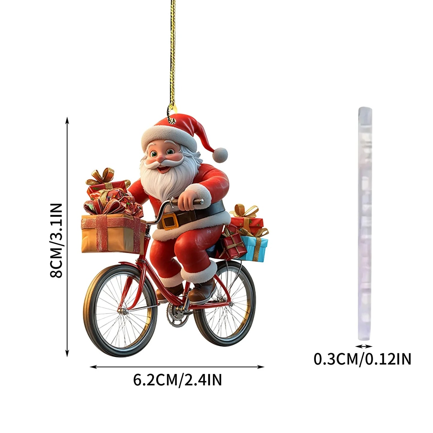 Acrylic 2D Christmas Ornaments – Santa & Snowman Pendants