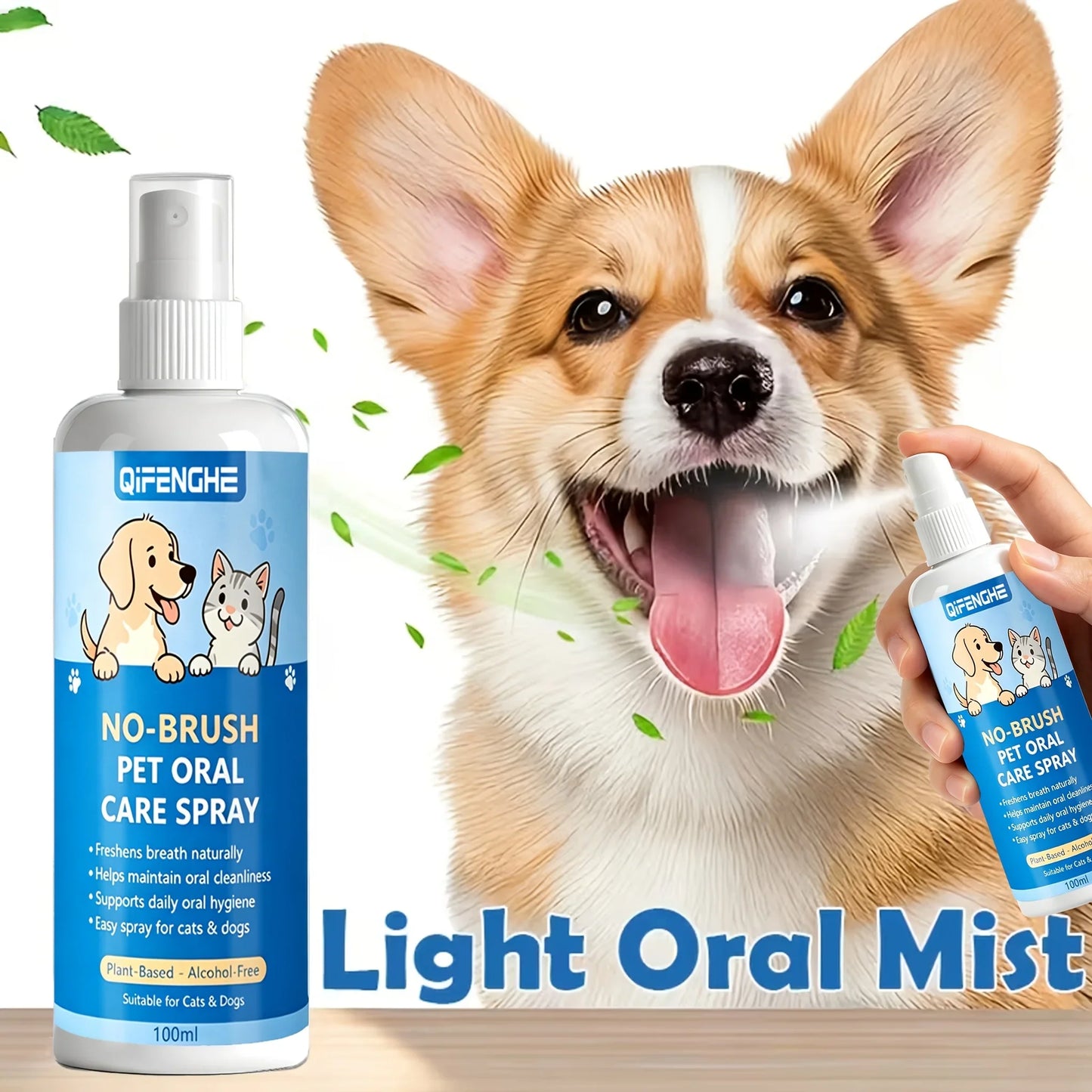 2-in-1 Pet Dental Spray for Dogs & Cats – Breath & Teeth