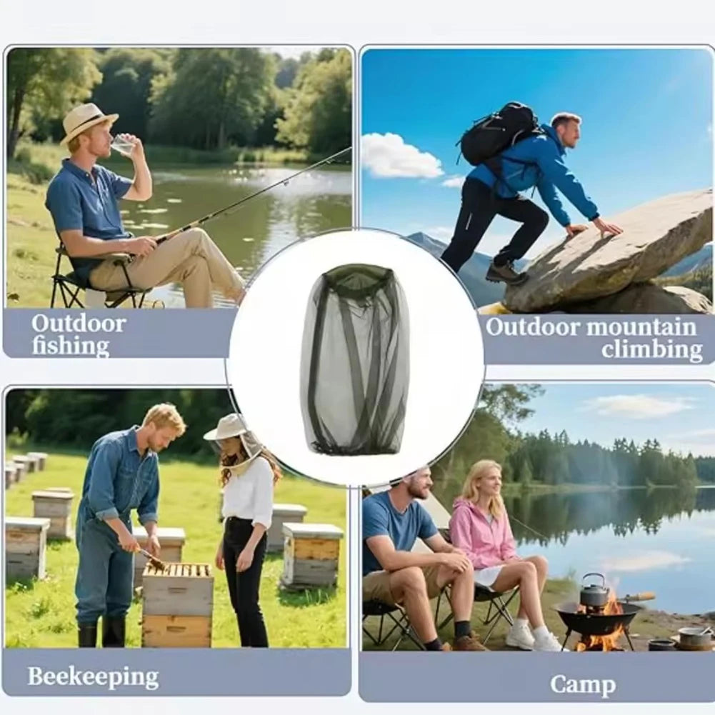 Mosquitoes Head Net Hat,Insect-Resistant Mosquitoes Head Net,Sun Protection Camping Bugs Net,For Outdoor/Hiking/Fishing Peaceful Pleasures Health and Wellness
