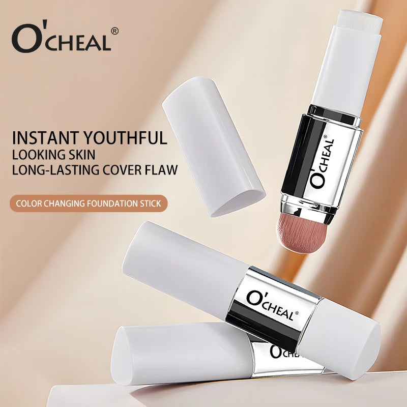 O'CHEAL Temperature Changing Foundation Stick Facial Coverage Blemishes Pores Double-Headed Face Matte Makeup Foundation Cream Peaceful Pleasures Health and Wellness