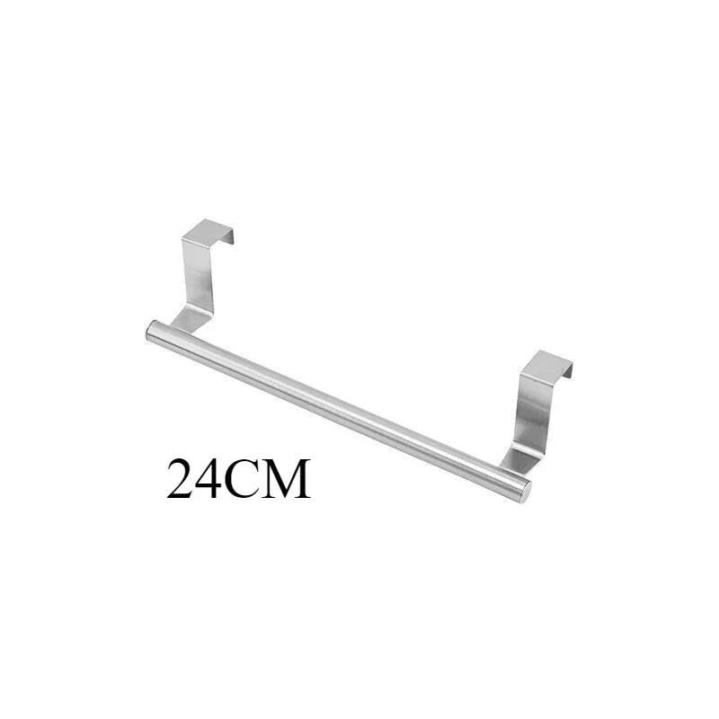 Over Door Stainless Steel Towel Rack – Bathroom & Kitchen Over Door Towel Rack Peaceful Pleasures Health and Wellness Silver-S
