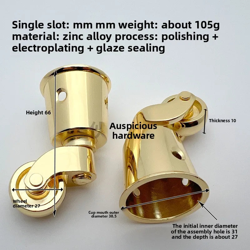Brass Furniture Caster | Universal Piano & Sofa Wheel Roller