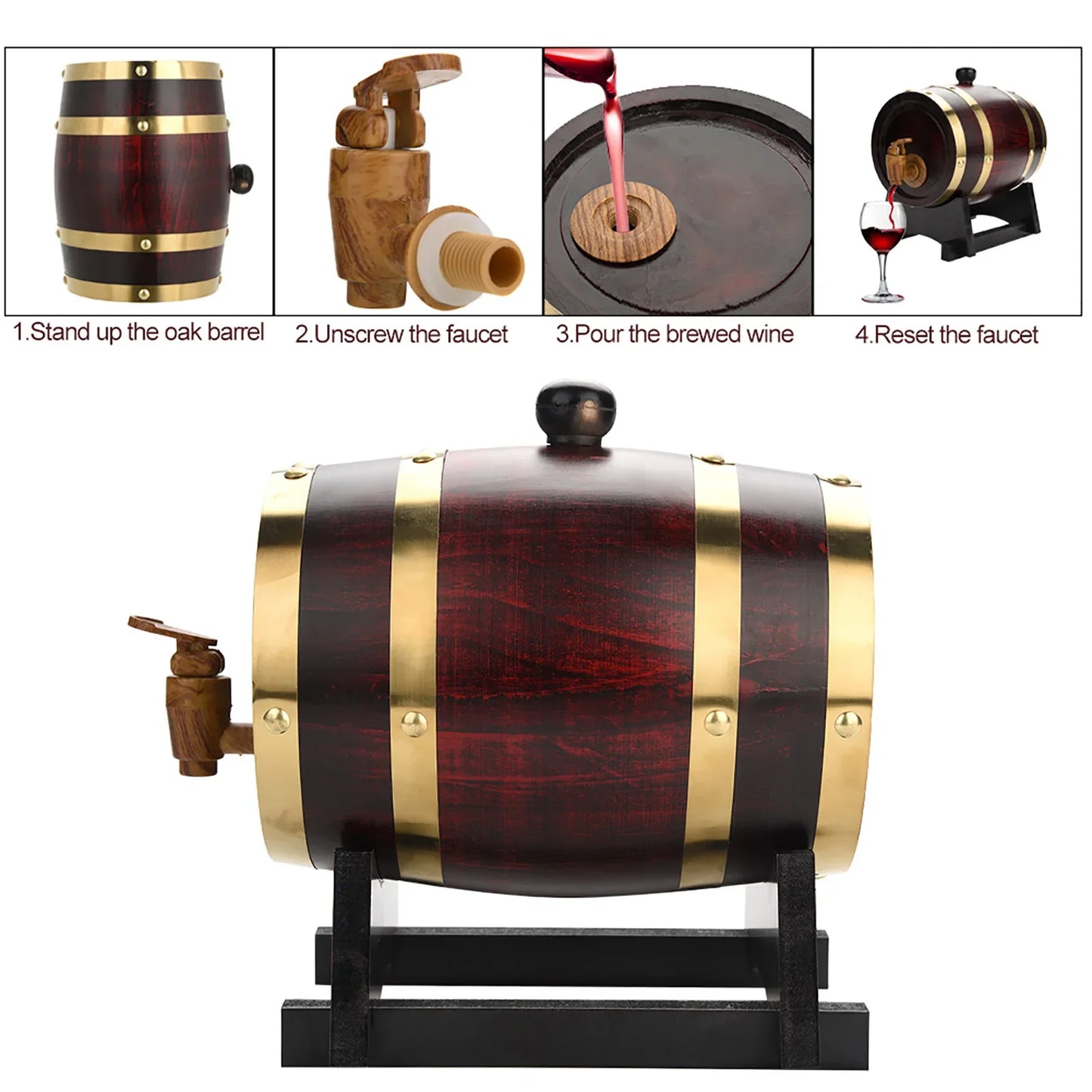 Oak Barrel Vintage Wood Timber Wine Beer Whiskey Rum Port