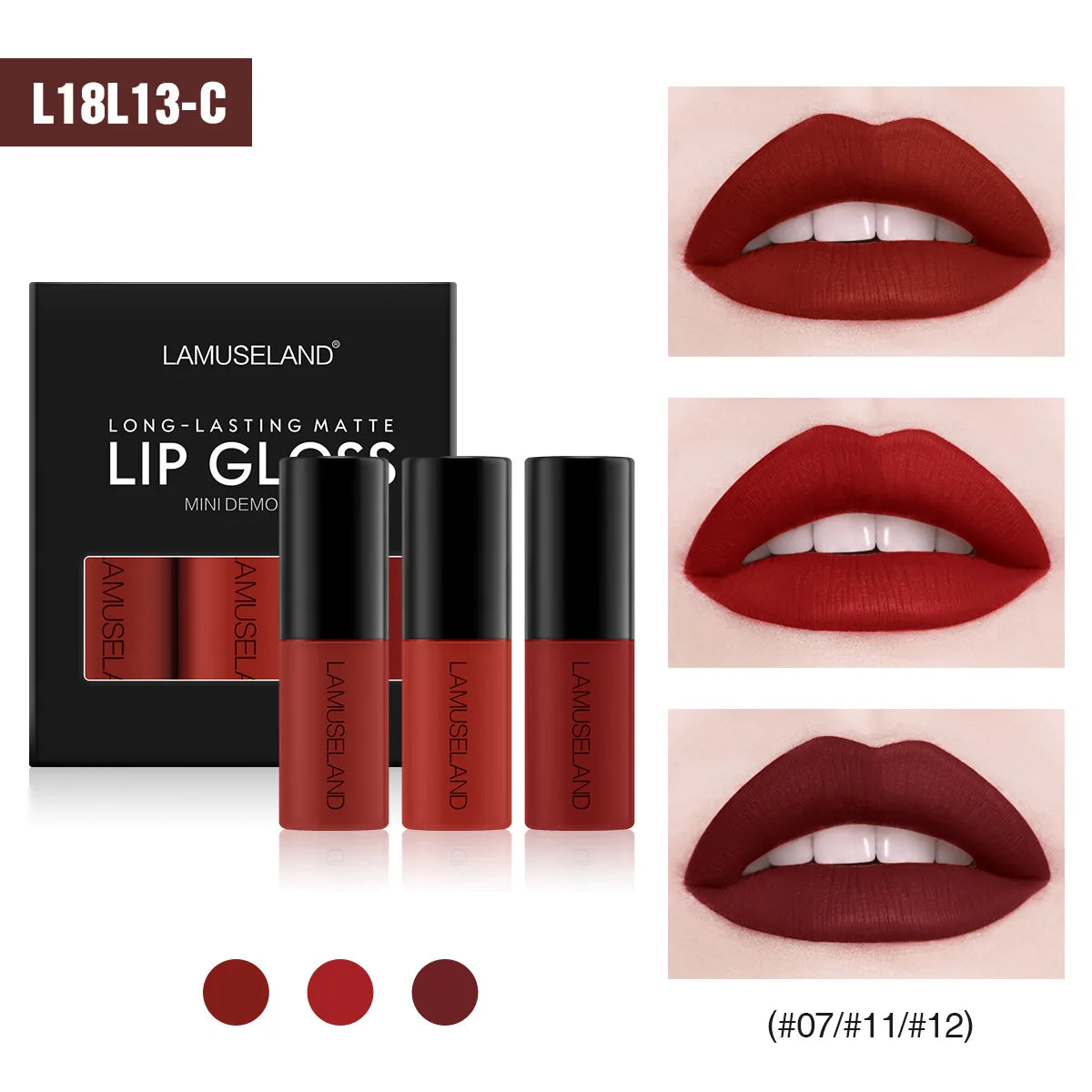 12-Color Velvet Matte Liquid Lip Gloss – Waterproof, Long-Lasting