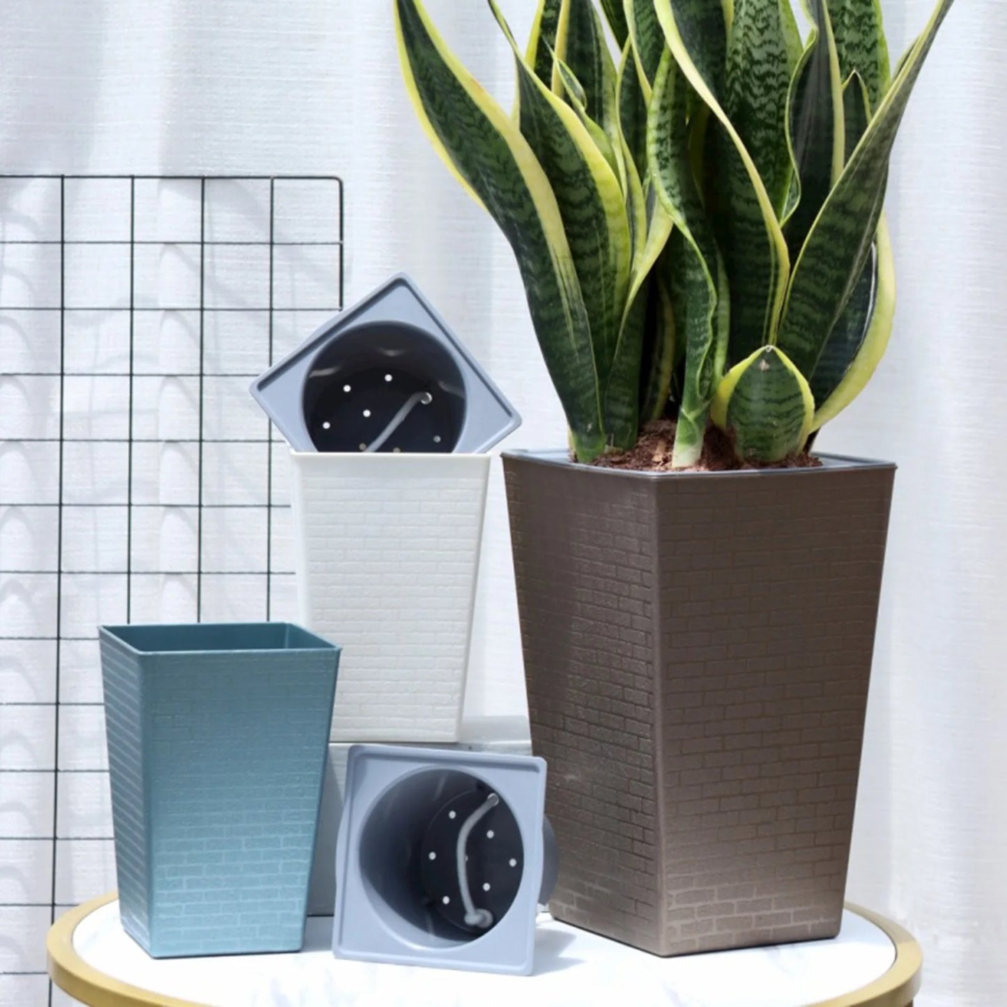 Self Watering Plastic Planter Smart Self Watering Plant Flower Pot for House Plants Succulents Peaceful Pleasures Health and Wellness