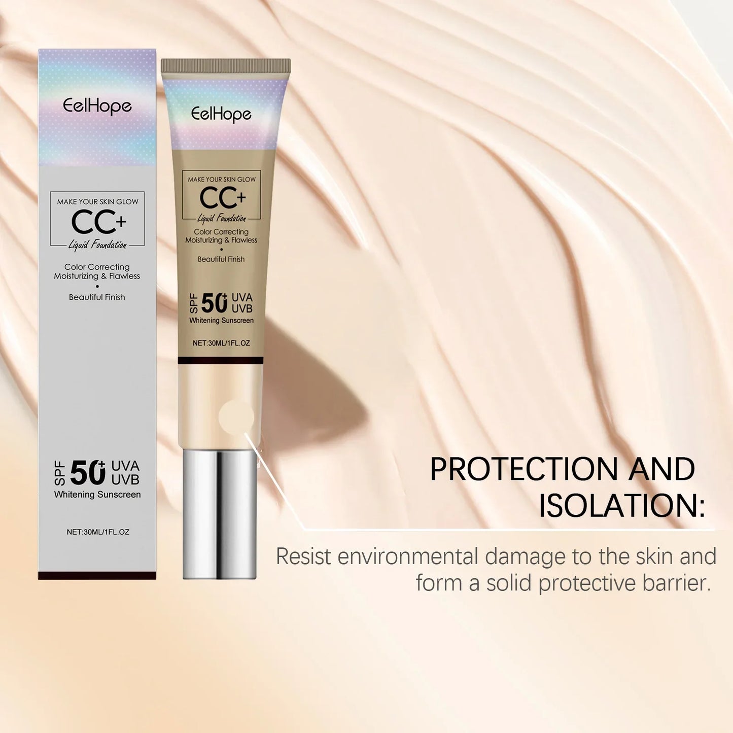 Eelhope CC Cream SPF 50 – Lightweight, Full Coverage & Brightening