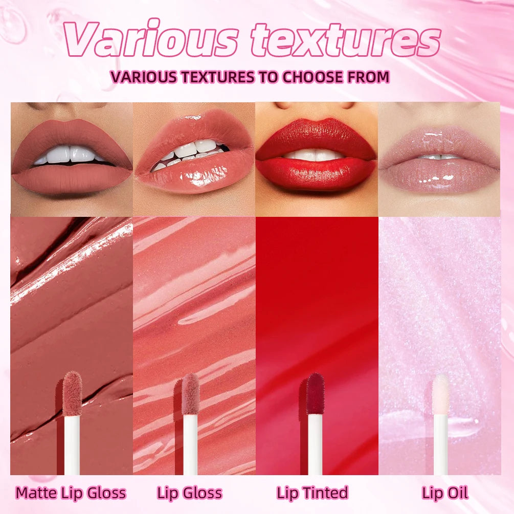 QIBEST Matte Waterproof Lip Gloss Makeup Set Lip Oil Plumper Moisturizing Lasting High Pigmented Lip Tint Cosmetics For Women Peaceful Pleasures Health and Wellness