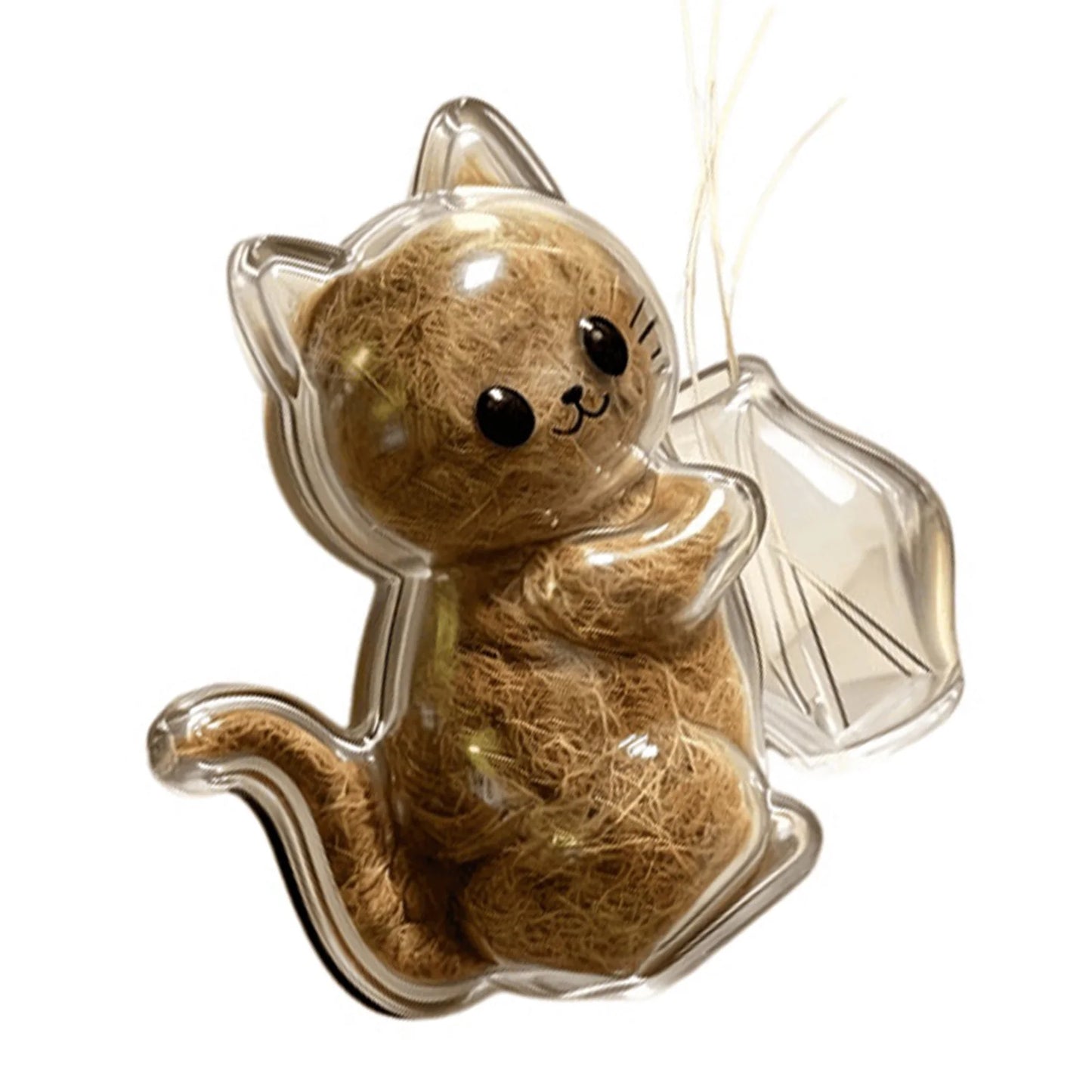 Magnetic Cat Whiskers Holder Clear Pet Fur Keepsake Storage Fridge Magnet Cat Shape Memorial Ornament Box For Cat Owner Peaceful Pleasures Health and Wellness
