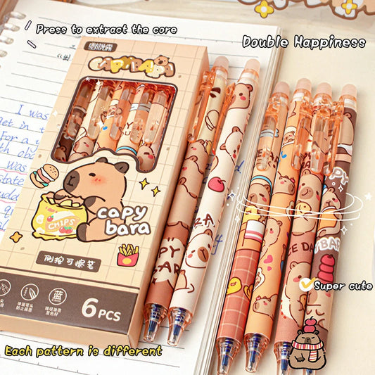 Cute Capybara Gel Pens Kawaii Pen Quickly-drying Blue Erasable Office Peaceful Pleasures Health and Wellness Default Title