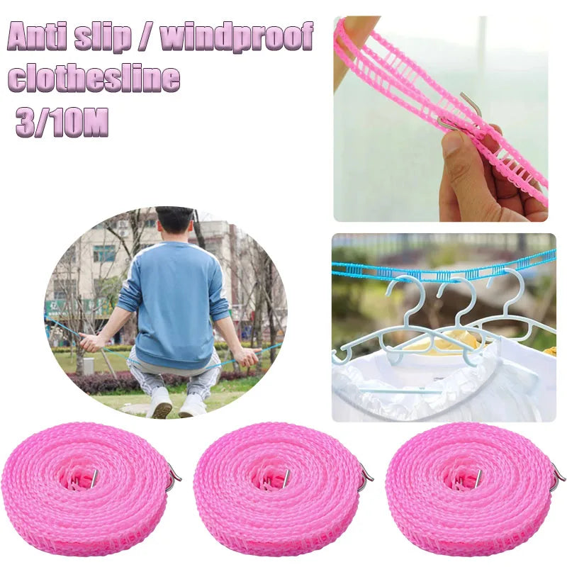 Outdoor Nylon Clothesline Rope | Non-Slip Windproof 3M & 10M