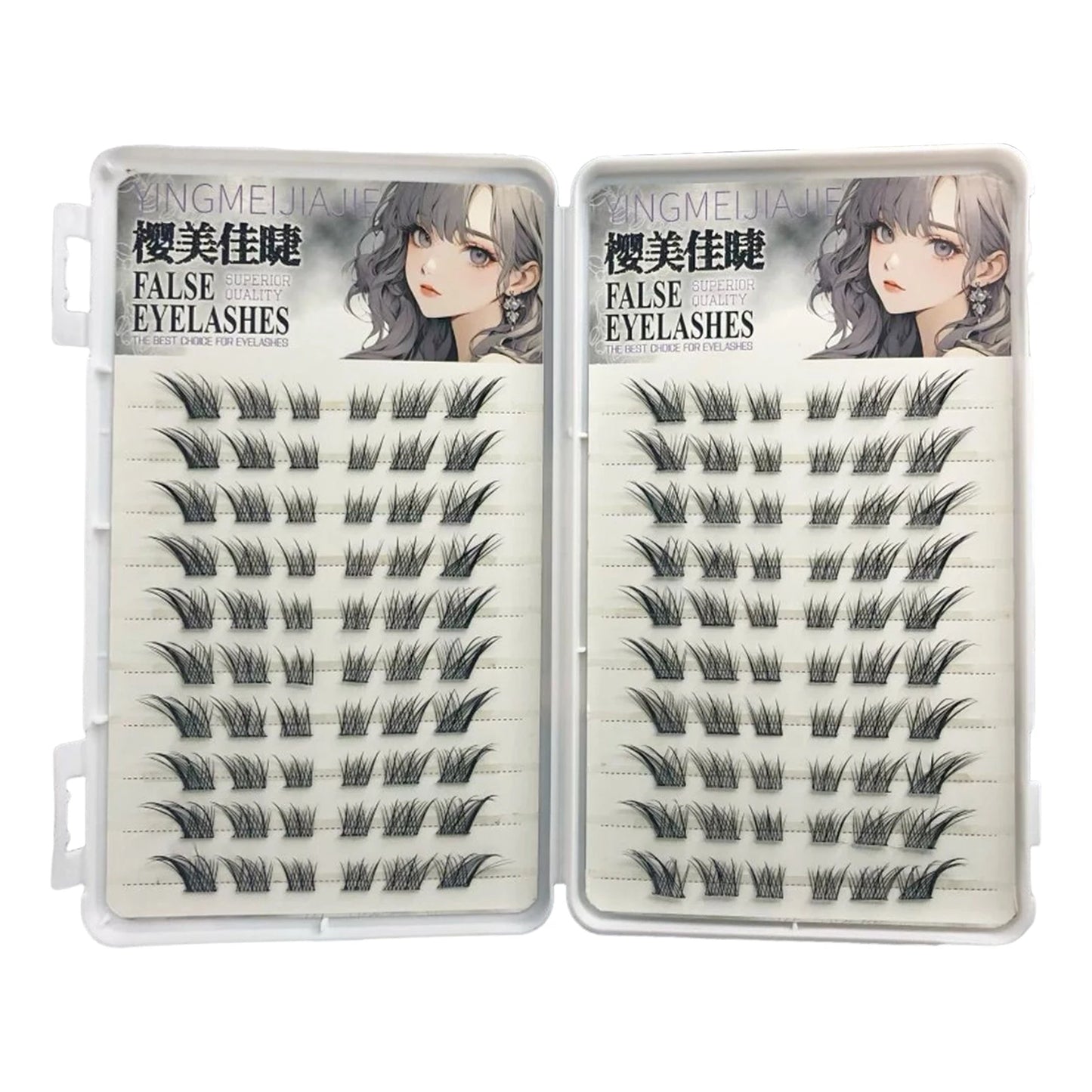 10/20rows Fox-style Wispy False Eyelashes Individual Anime Eyelash Extension Natural Thick Black Band Lashes Long Lasting Makeup Peaceful Pleasures Health and Wellness 20 Rows