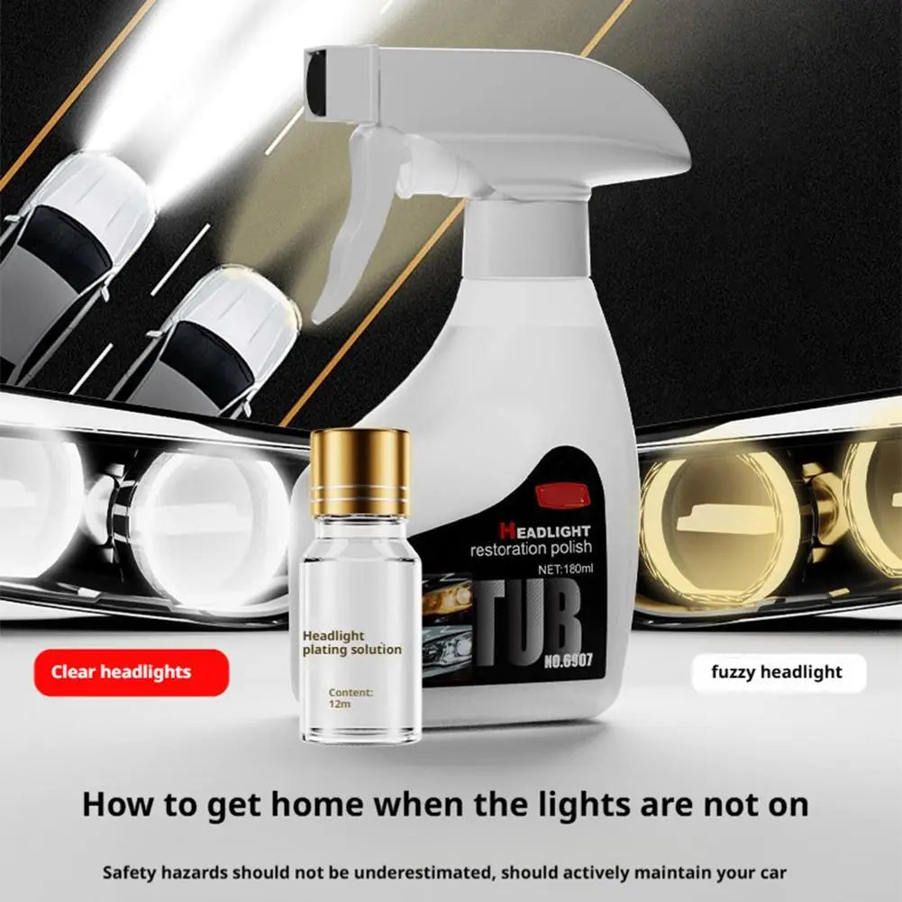 Car Headlights Restoration Kit Headlight Polisher Chemical Brightener Restorer Polishing Paste Set Car Headlamps Wax Sanding Peaceful Pleasures Health and Wellness