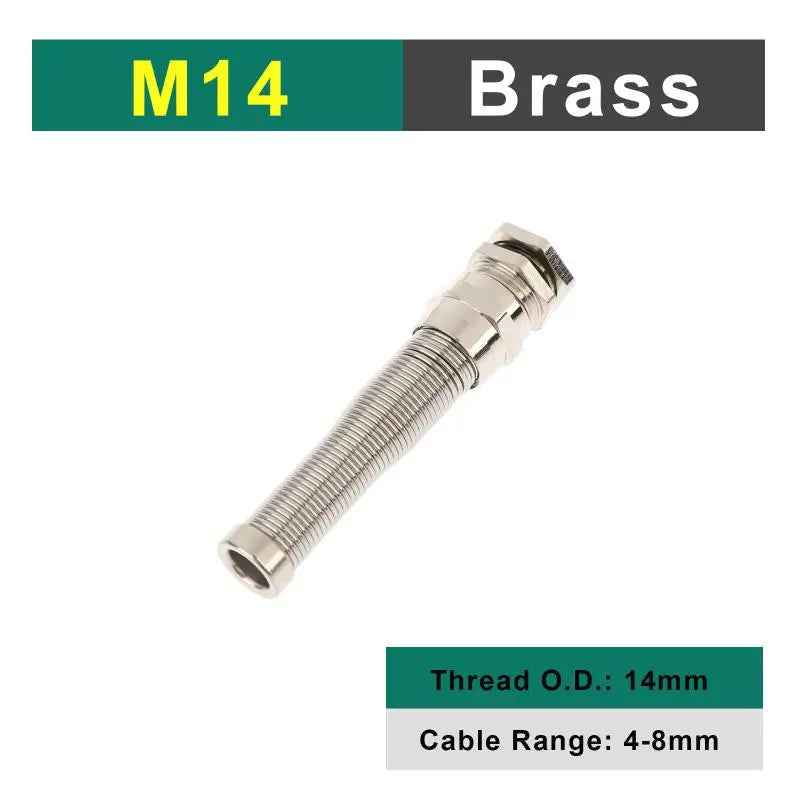 New IP68 Electrical Waterproof Strain Relief Anti-Bending Nickel-Plated Brass Cable Gland Connector Nylon Metal Cord Grips Peaceful Pleasures Health and Wellness M14x1.5 4-8mm