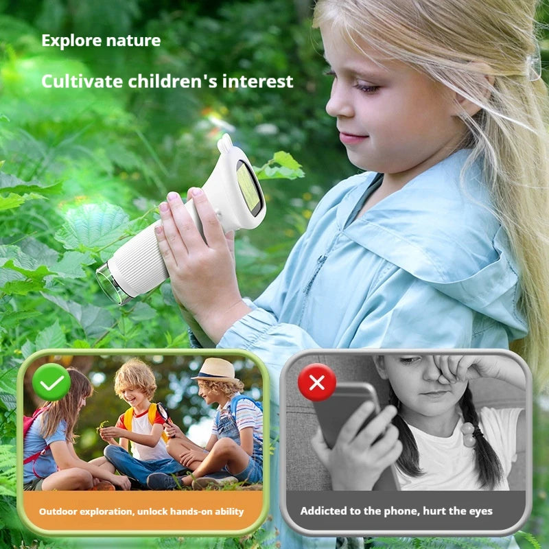 Children's Portable Optical Microscope Magnifying Glass Handheld Mini Student Experimental Science Handheld Microscope Peaceful Pleasures Health and Wellness