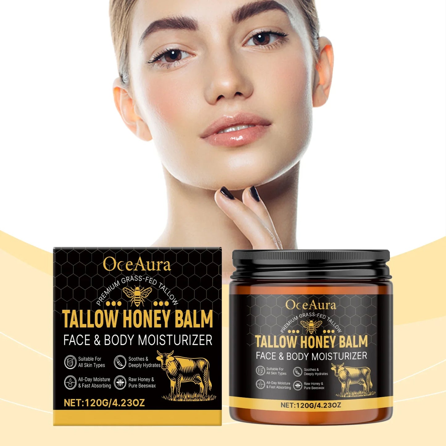 Tallow Honey Balm – Hydrating Brightening Firming Body Cream