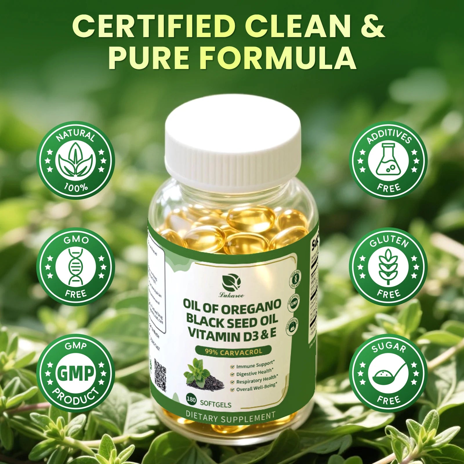 Organic Oregano Oil Capsules with Black Seed Oil – Immune & Gut Support Herbal Supplement Peaceful Pleasures Health and Wellness