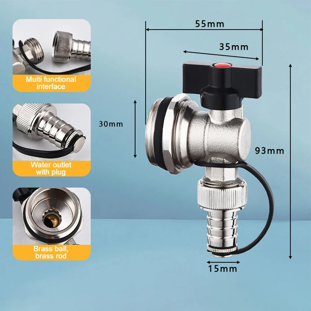 Brass Floor Heating Drain Valve Connector – Nickel Plated
