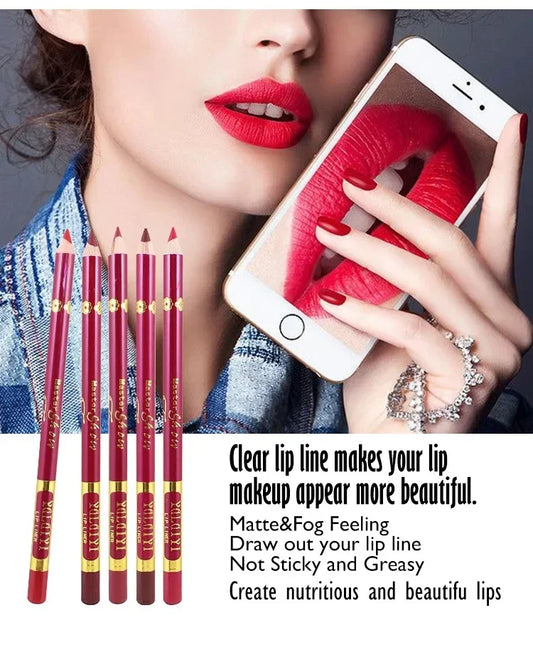 12-Color Waterproof Lip Liner Set | Long-Lasting Foggy Finish Lip Liner Set Peaceful Pleasures Health and Wellness