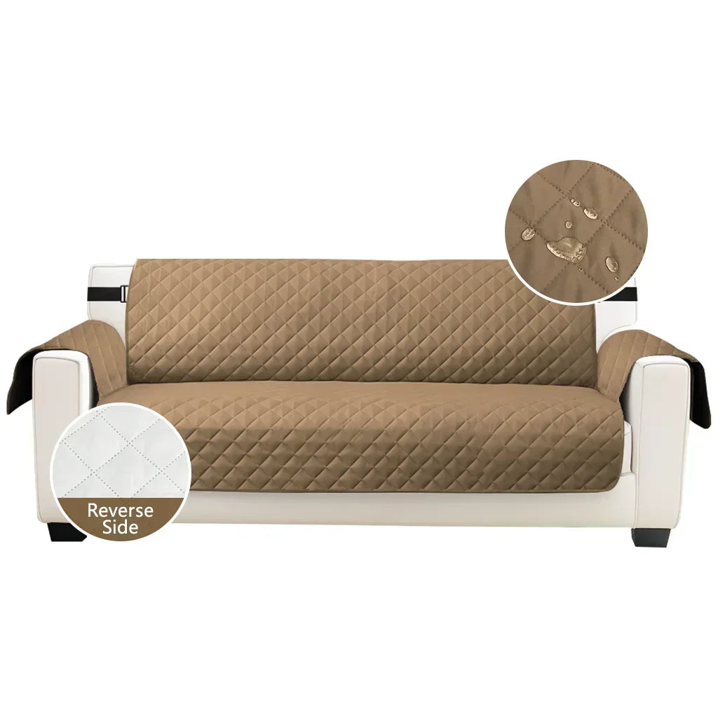 Waterproof Sofa Cover Quilted Anti-wear Armchairs Couch Covers for Dog Pet Kids Recliner Slipcovers Home Furniture Protection Peaceful Pleasures Health and Wellness Brown 4 Seater