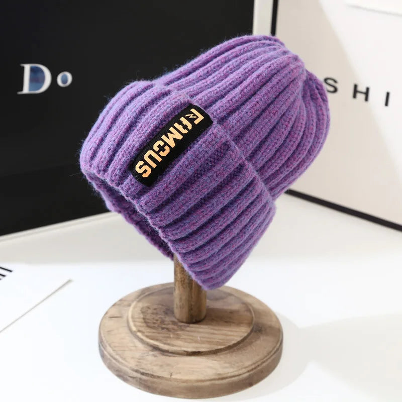 Women's Knitted Beanie for Winter - Soft & Warm, Candy-Colored Cuffed Slouchy Hat for Outdoor Sports, Skiing, Skating, Cycling Peaceful Pleasures Health and Wellness Purple