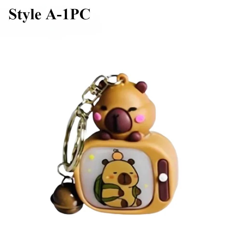 Light-Up Capybara Keychain | Silicone Glow Bag Charm Gift