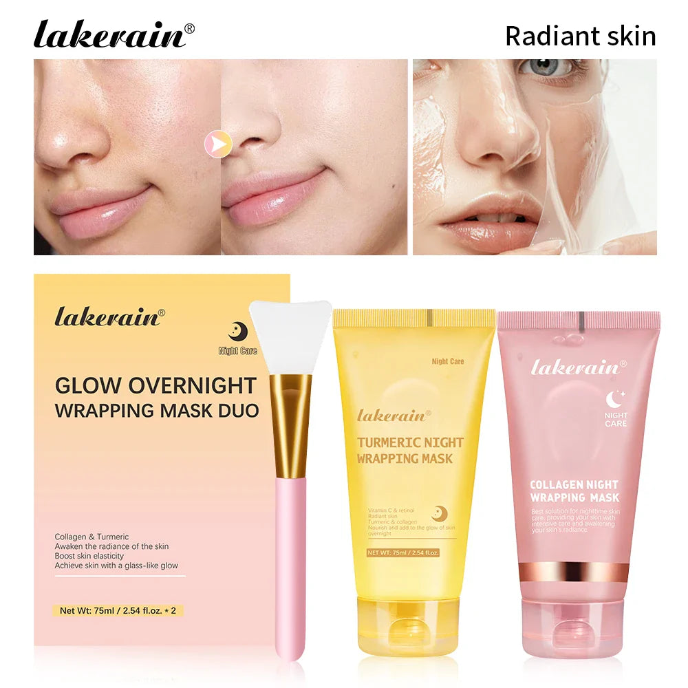 Glow Overnight Collagen Peel-Off Face Mask Duo | Korean Skincare